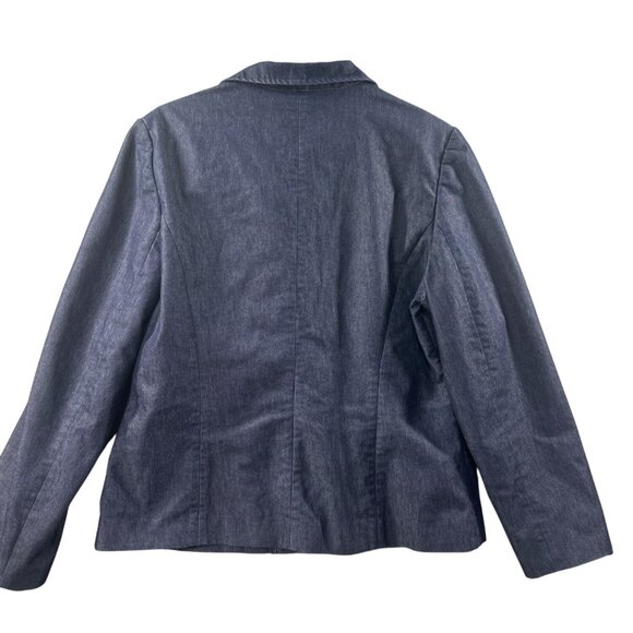 Massimo Womens Blazer Large Navy Denim Casual Work jacket Washable Workwear - Picture 7 of 8